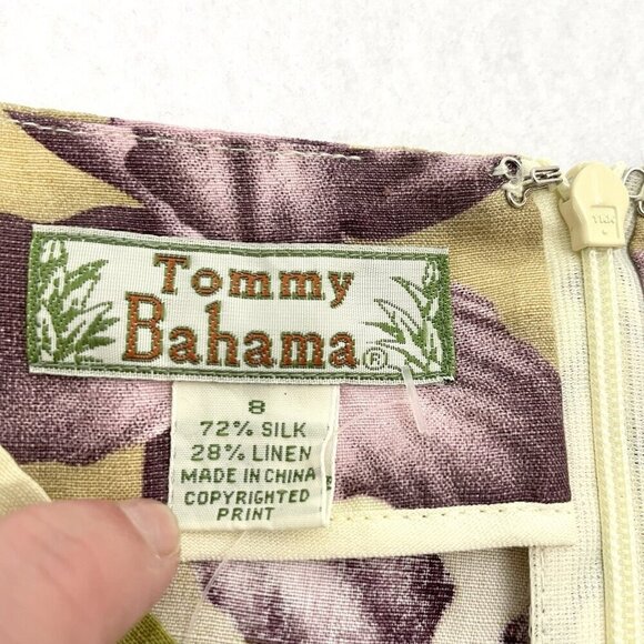 NWT Tommy Bahama Silk Linen Blend Hawaiian Tropical Cropped Pants size 8 - Picture 5 of 6